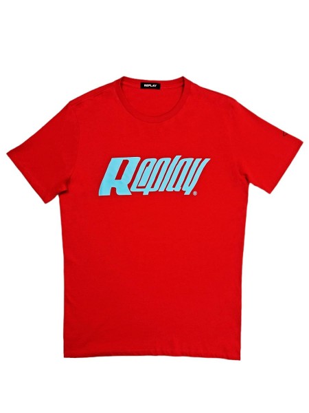 Camiseta Manga Corta Hombre Replay Logo Retro ROJO